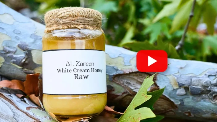 Video: raw white cream honey jar by AL ZAREEN