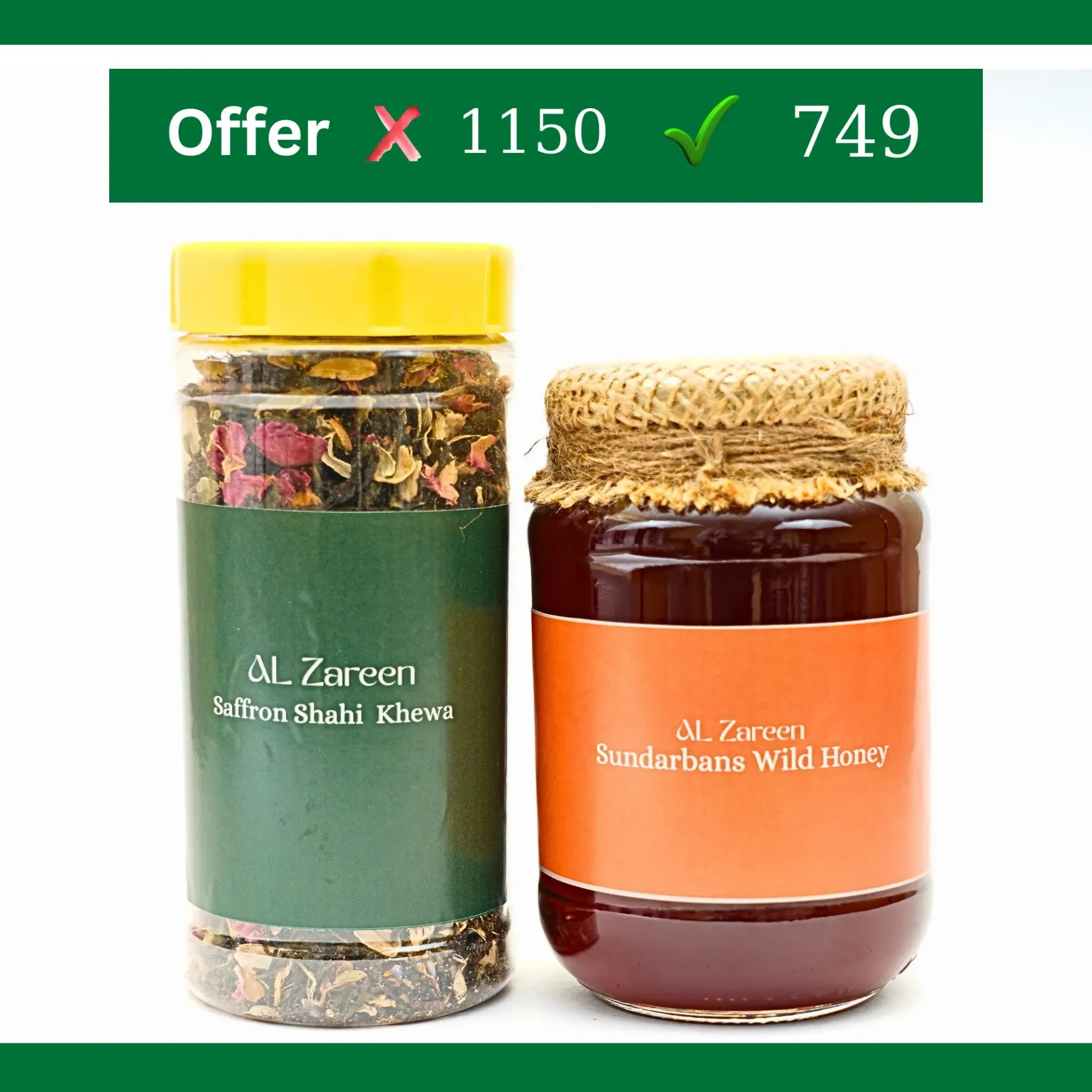 35% OFF | Al Zareen Sundarbans & Shahi Kehwa Duo | The Forest & Valley Heritage Offer Price: ₹749 |  ₹1150 (You Save ₹401)  | FREE Shipping Refund on any order above ₹999!