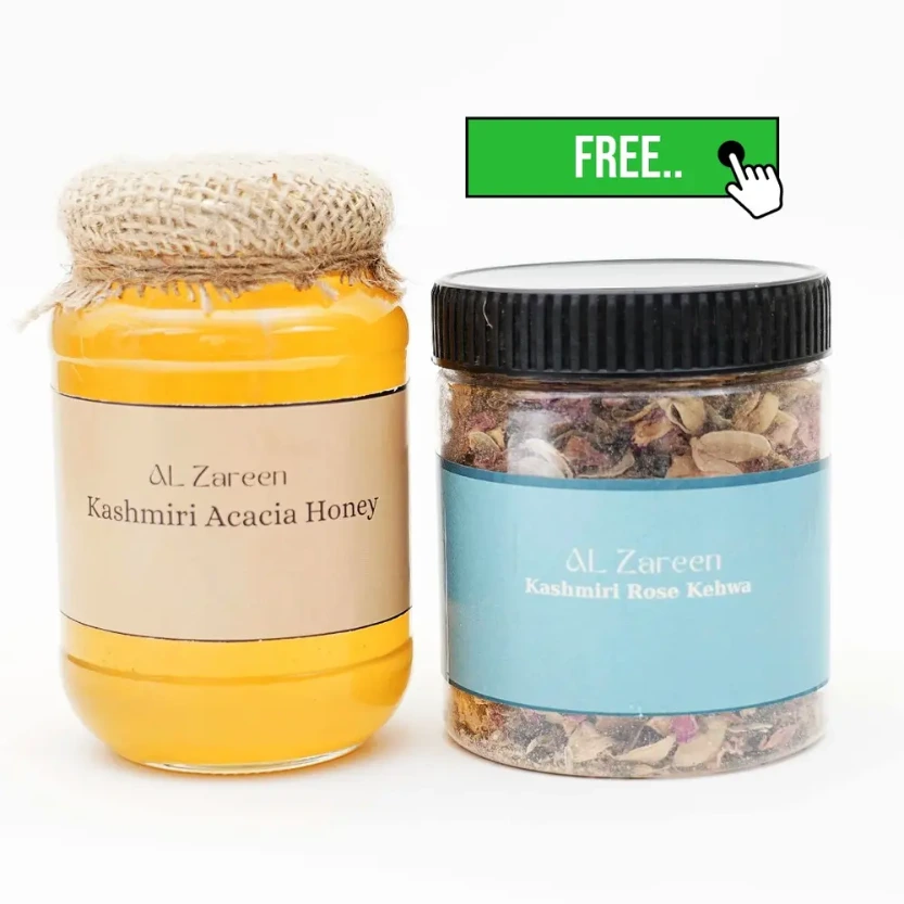 Kashmiri Filtered Acacia Honey 500g + FREE Kashmiri Rose Kehwa 100g
