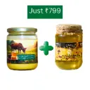 "Golden Kashmir Combo: Filtered Acacia Honey + Al Zareen Ghee – Save ₹250!"