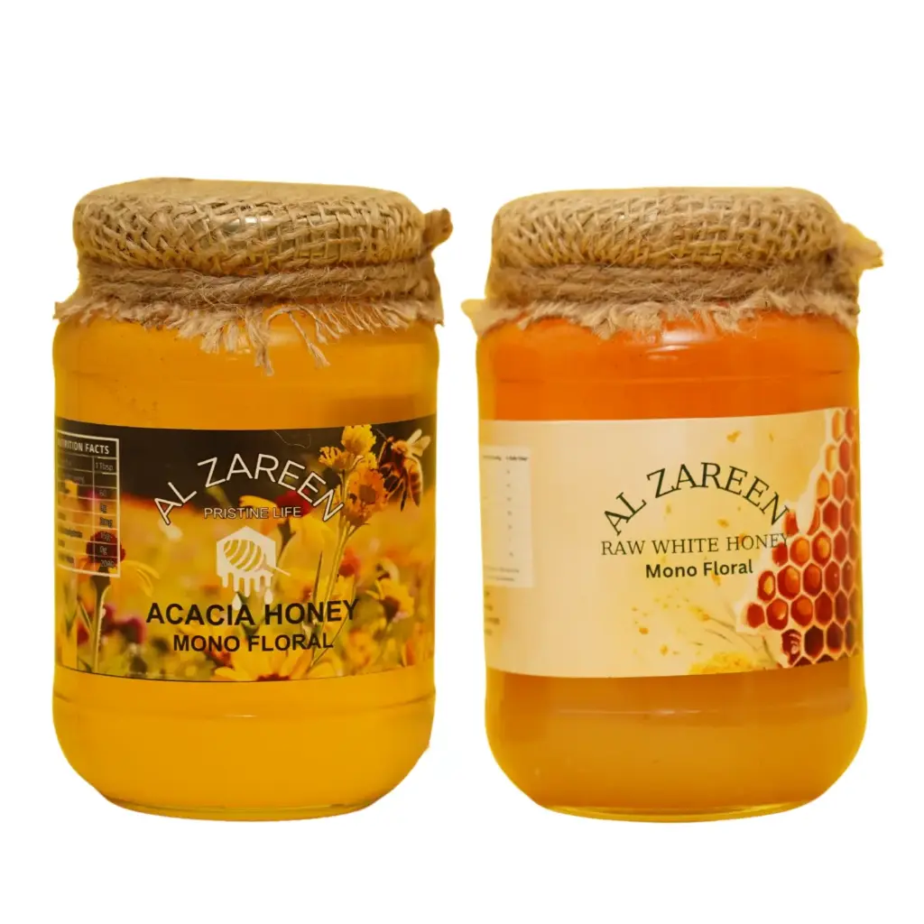 Al Zareen Kashmiri Honey Bumper Combo Offer: Raw Acacia + White Cream Raw Honey I 21% OFF