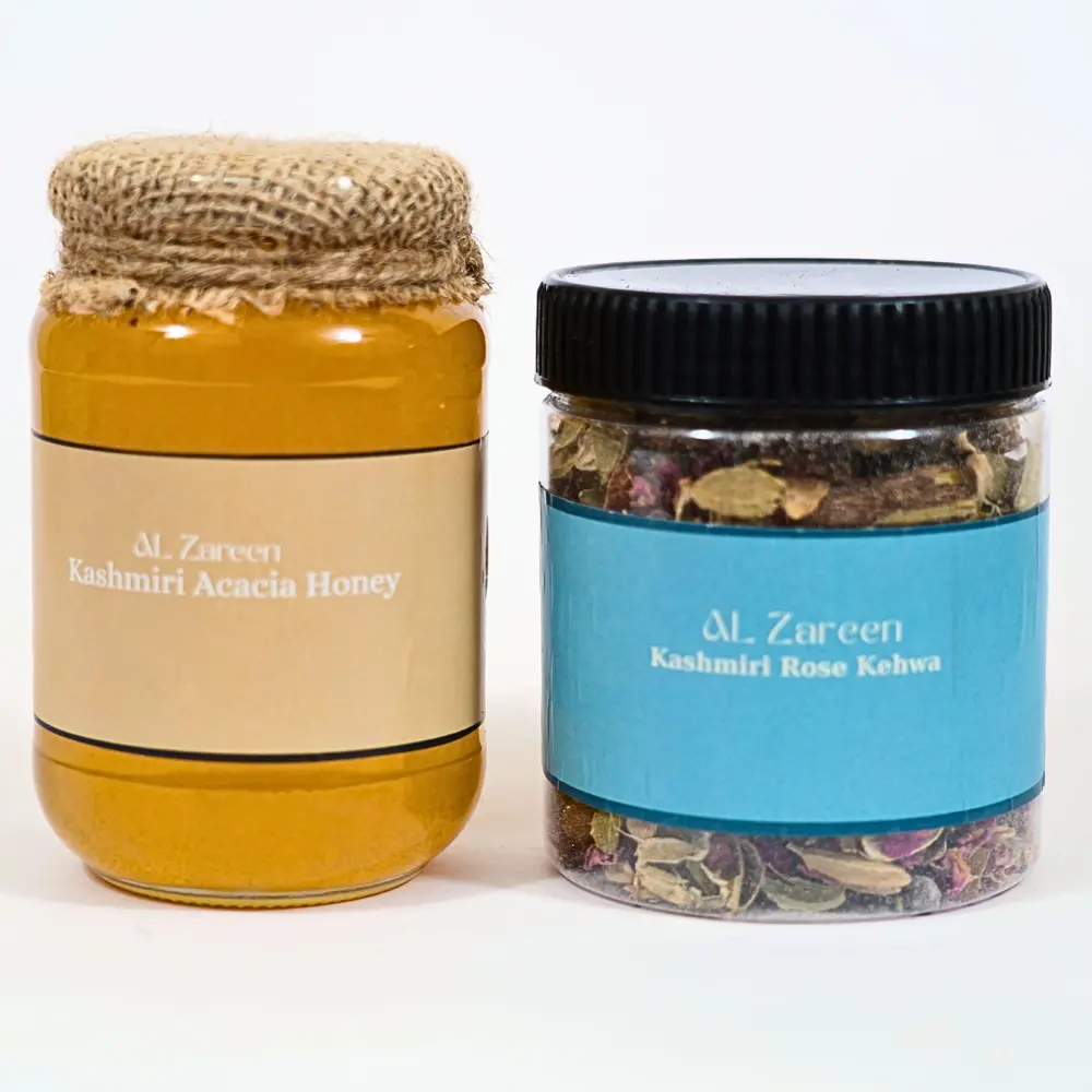 Kashmiri Acacia Honey & Rose Kehwa Combo - 500g + 100g