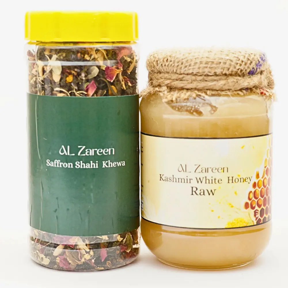 Kashmir White Honey & Saffron Shahi Khewa Combo - Al Zareen