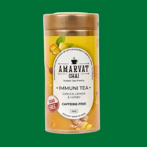 Amarvat Chai – Immuni Tea | 150g Tin | Ginger, Lemon & Honey | Caffeine-Free